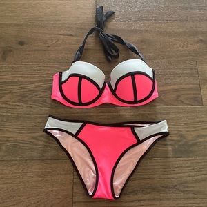 Victoria Secret Pink/Black/White Colorblock Bikini